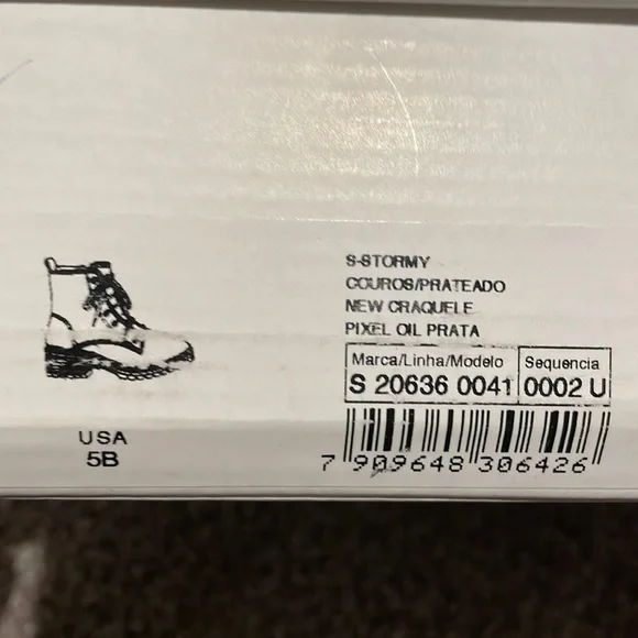 NWT SCHUTZ Stormy Holographic Leather Lace-Up Boot - Picture 8 of 8